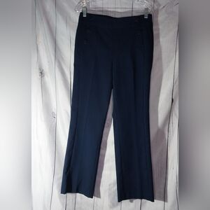 Loft Petites High Waisted Straight Leg Navy Blue Pants